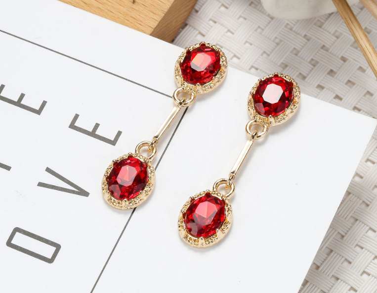 The ruby look luxury zircon earrings
