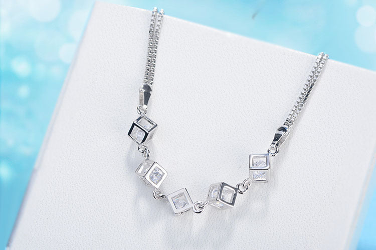 HIGH QUALITY LUXURY WEAR PLATINUM PLATED ZIRCON PENDANT CHAIN NECKLACE EARRINGS AND BRACELET! - Lexception