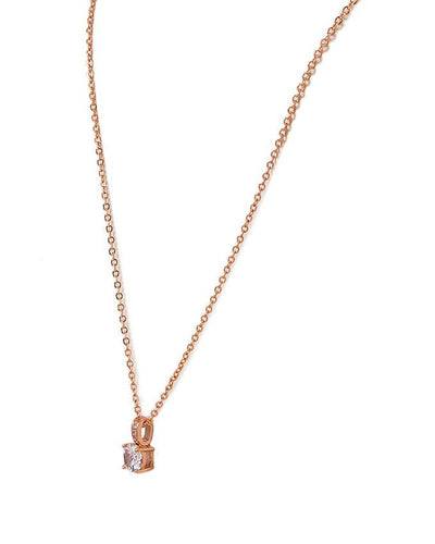 Rose Gold Plated zircon pendant necklace - Lexception