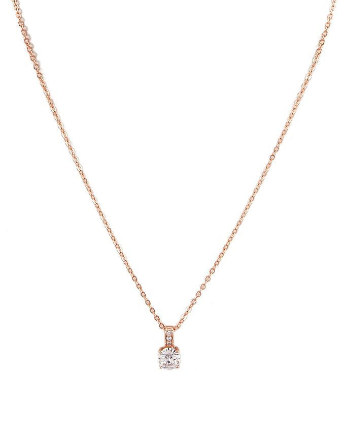 Rose Gold Plated zircon pendant necklace - Lexception