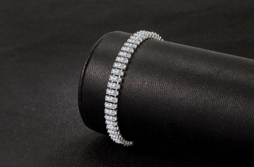 rhodium plated luxury zircon bracelet