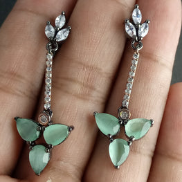 BLACK GUN PLATED LUXURY ZIRCON EARRINGS