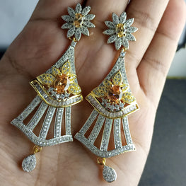 THE CHAMPAIGN LOOK GOLD PLATED LUXURY ZIRCON EARRINGS