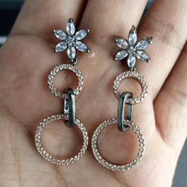 BLACK GUN PLATED LUXURY ZIRCON EARRINGS