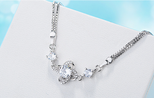 HIGH QUALITY PLATINUM PLATED ZIRCON BRACELET