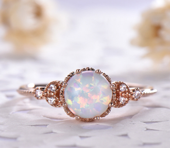 LUXURY AAA QUALITY ZIRCON ROSEGOLD PLATED RING