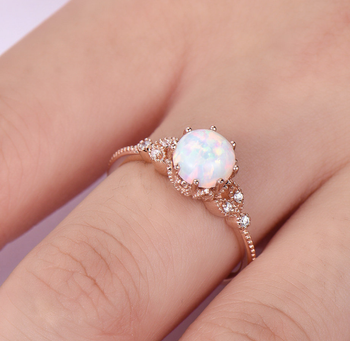 LUXURY AAA QUALITY ZIRCON ROSEGOLD PLATED RING