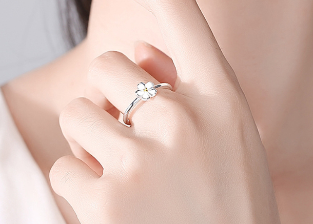 Flos floral Original 925 sterling silver (chaandi) adjustable ring!