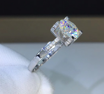 Moissanite look luxury diamond cut adjustable ring exclusive gift for her