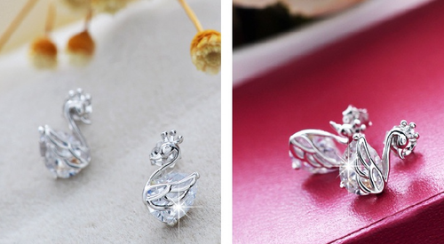 HIGH QUALITY LUXURY WEAR PLATINUM PLATED ZIRCON EARRINGS
