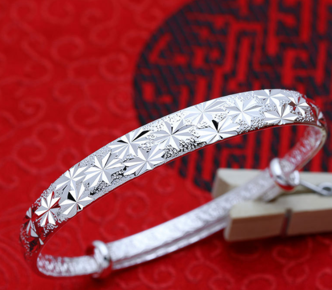 silver plated open Bracelet Bangle