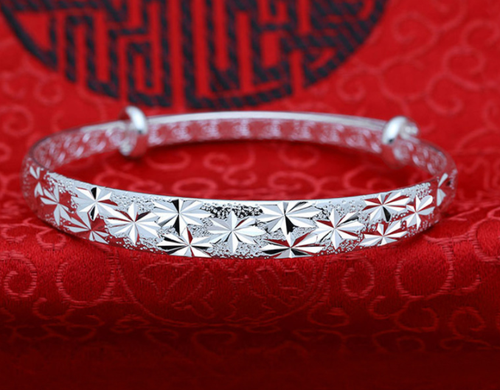 silver plated open Bracelet Bangle