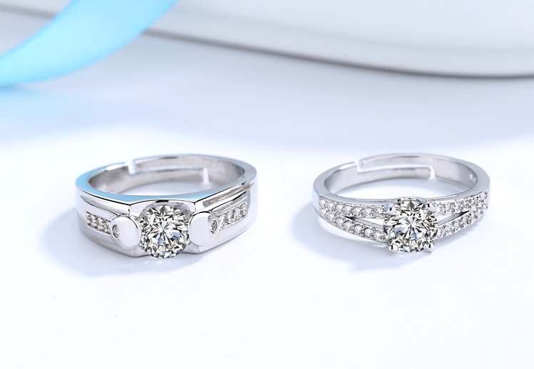 high quality platinum plated couple rings both rings adjustable!