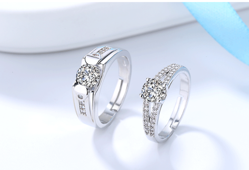 high quality platinum plated couple rings both rings adjustable!