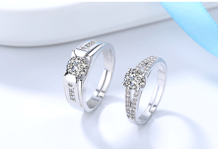 high quality platinum plated couple rings both rings adjustable!
