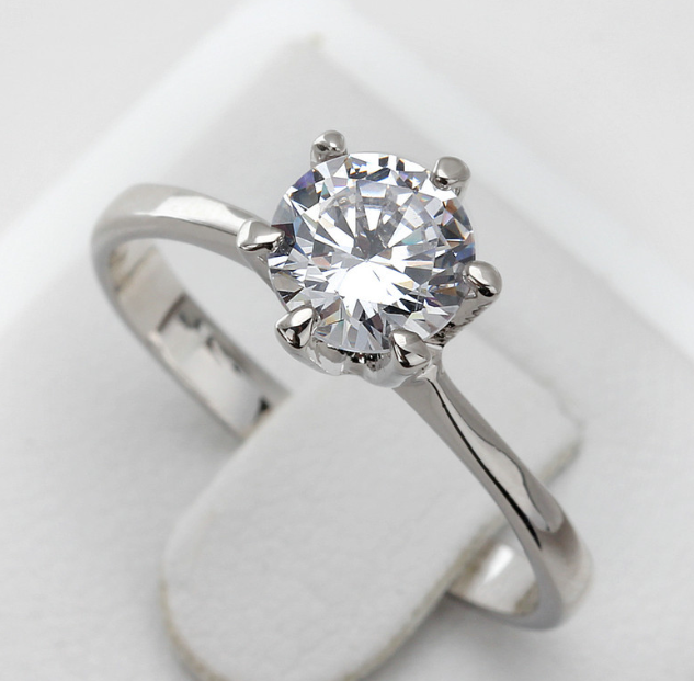 RHODIUM PLATED DIAMOND CUT EXCLUSIVE QUALITY RING