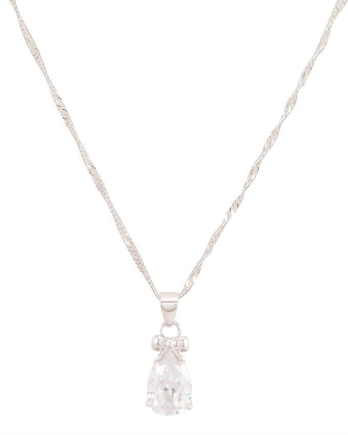 zircon silver plated necklace - Lexception