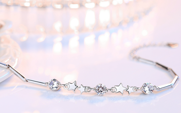 HIGH QUALITY PLATINUM PLATED ZIRCON BRACELET