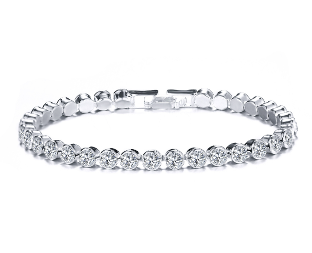 Silver color zircon bracelet