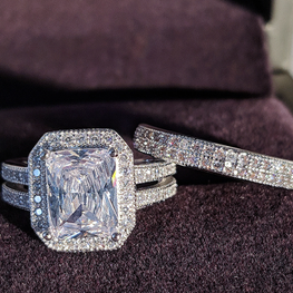 RHODIUM PLATED LUXURY RING SET OF 2.