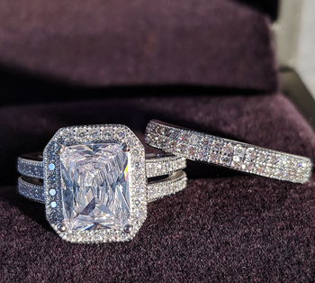 RHODIUM PLATED LUXURY RING SET OF 2.