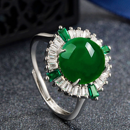 EMERALD CUT LUXURY RHODIUM PLATED ADJUSTABLE RING FOR HER EXCLUSIVE