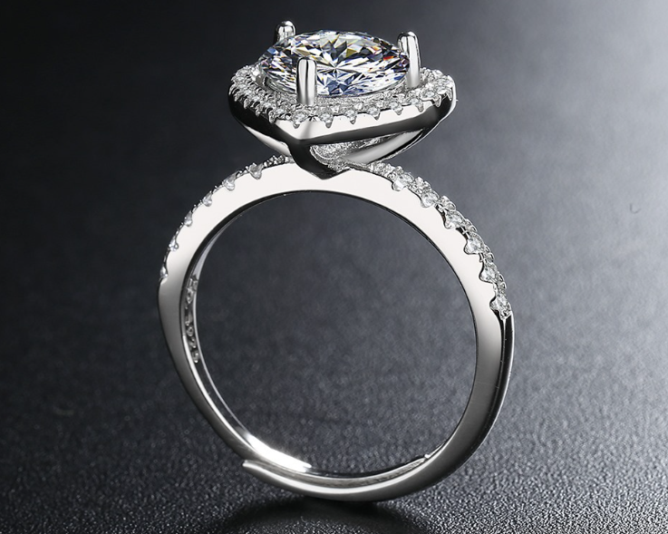 Diamond look heart theme Luxury quality zircon ring adjustable
