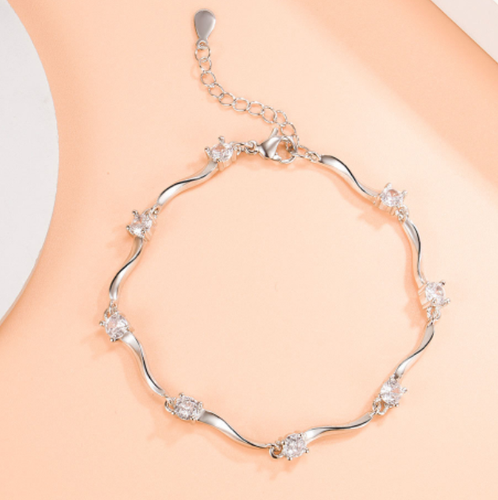 HIGH QUALITY PLATINUM PLATED ZIRCON BRACELET
