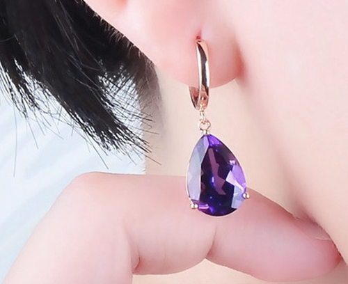Rose gold look luxury zircon earrings