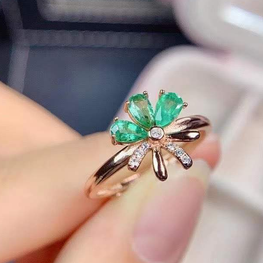 Luxury quality rose gold plated zircon ring adjustable