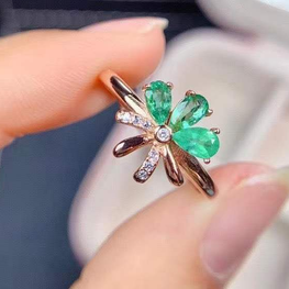 Luxury quality rose gold plated zircon ring adjustable