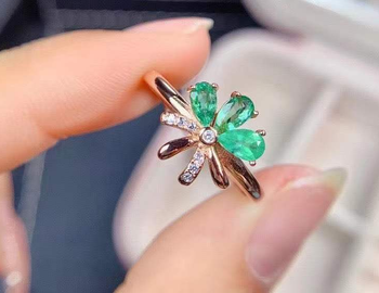 high quality rose gold plated zircon ring adjustable