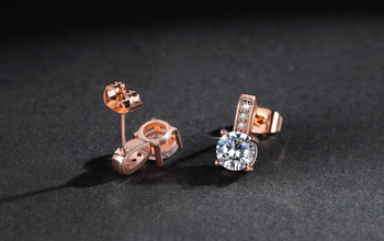ROSE GOLD PLATED ZIRCON CHAIN PENDANT AND EARRINGS!