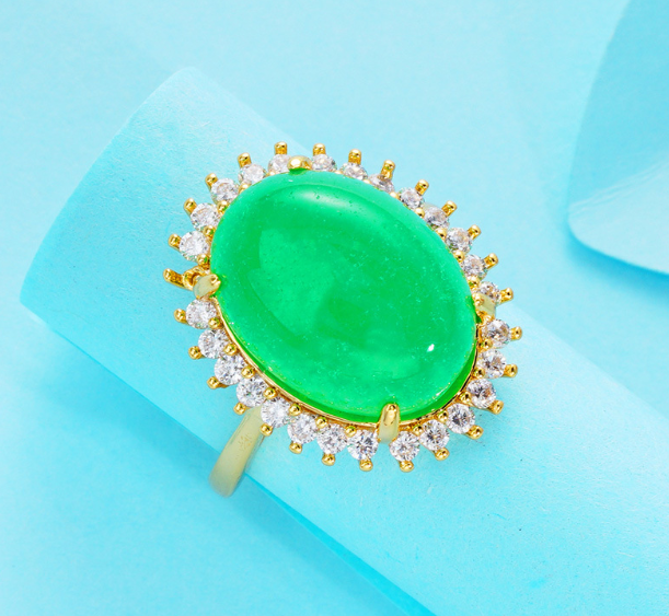 Gold look luxury ring adjustable AAA quality