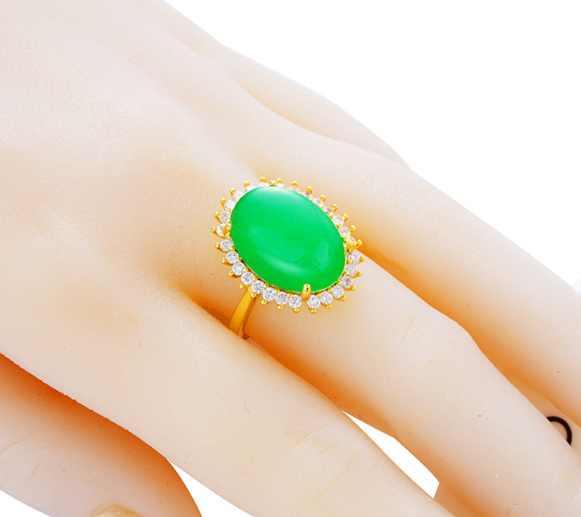 Gold look luxury ring adjustable AAA quality