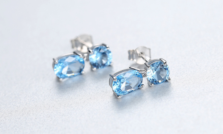 Blue emotion Original 925 silver Earrings