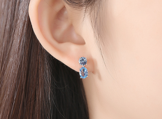Blue emotion Original 925 silver Earrings