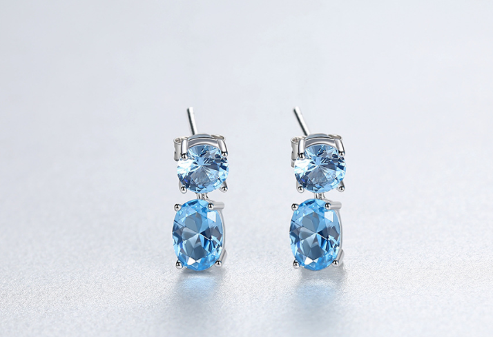 Blue emotion Original 925 silver Earrings