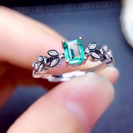 Gemlook platinum plated zircon ring adjustable