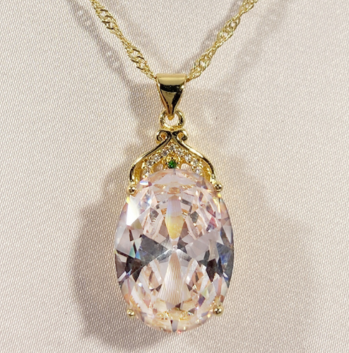 Luxury gold look quality exclusive pendant with chain and free box packaging