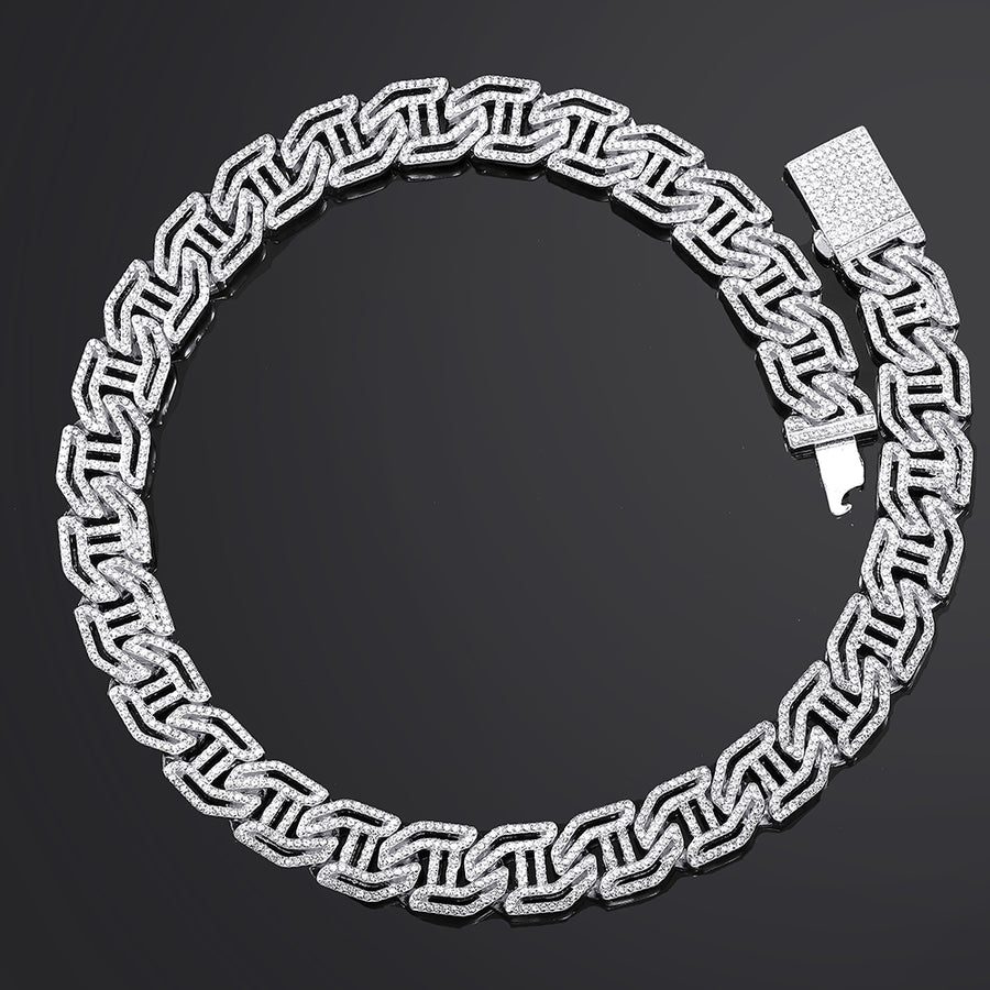 Mens exclusive cuban rhodium plated chain