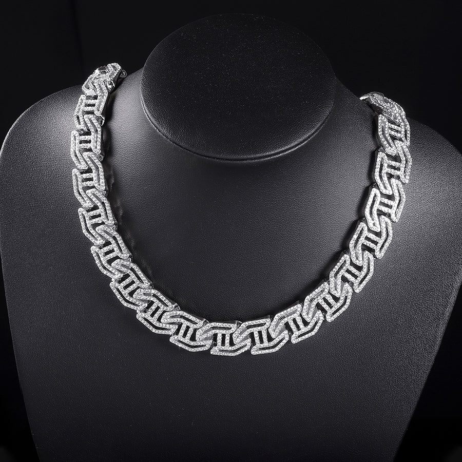 Mens exclusive cuban rhodium plated chain