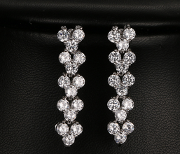 DIAMOND IMPRESSION RHODIUM PLATED SET