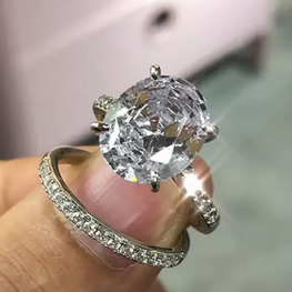 RHODIUM PLATED LUXURY RING SET GIFT FOR HER