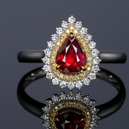ruby look luxury zircon ring adjustable