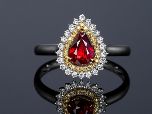 ruby look luxury zircon ring adjustable