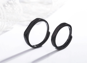 high quality black plated couple rings both rings adjustable!