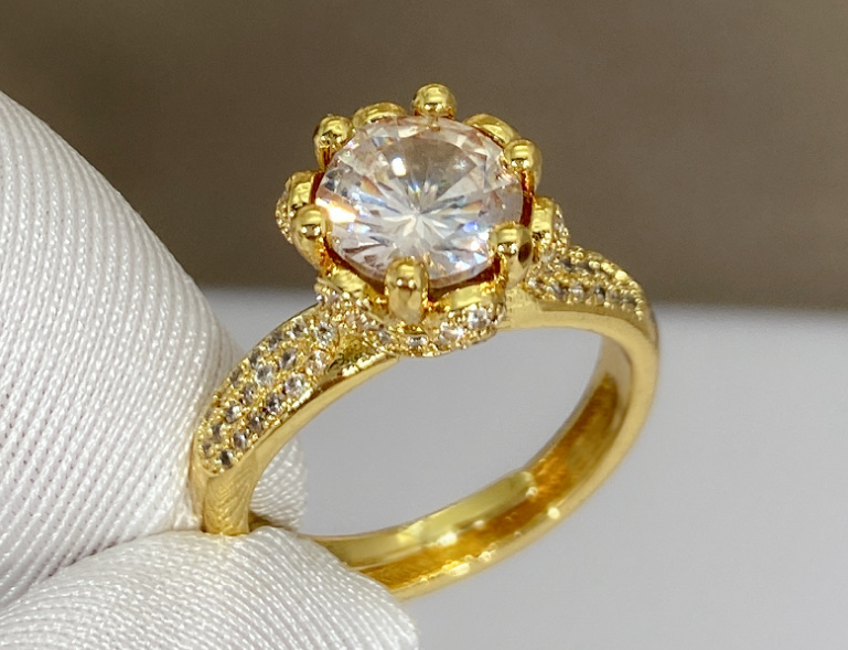 Gold look luxury ring adjustable AAA quality