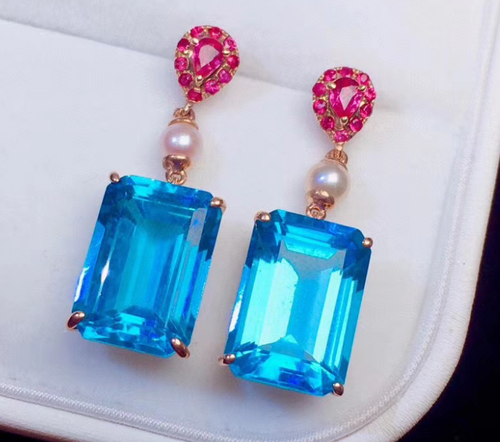 HIGH QUALITY LUXURY WEAR PLATINUM PLATED ZIRCON EARRINGS