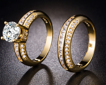 Gold look Exclusive quality luxury Ring set for her